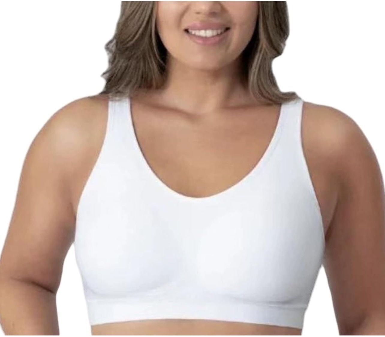36 B Women's Wireless Support Comfort Sports Bra with Extended Button Tank Top Non-Steel Ring Daily Bra