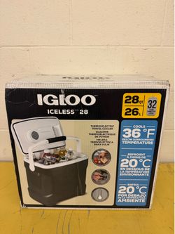 Igloo Thermoelectric Iceless 28-40 Qt Electric Plug-in 12V Cooler, 28qt Iceless Gray