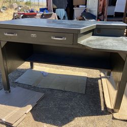 Antique Metal Tanker Desk