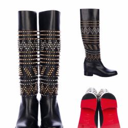 Christian Louboutin Rom Chic Leather Boots – Authentic 🔥
