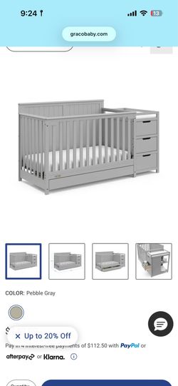 Graco Hadley 5 in 1 Convertible Crib and Changer with Drawer