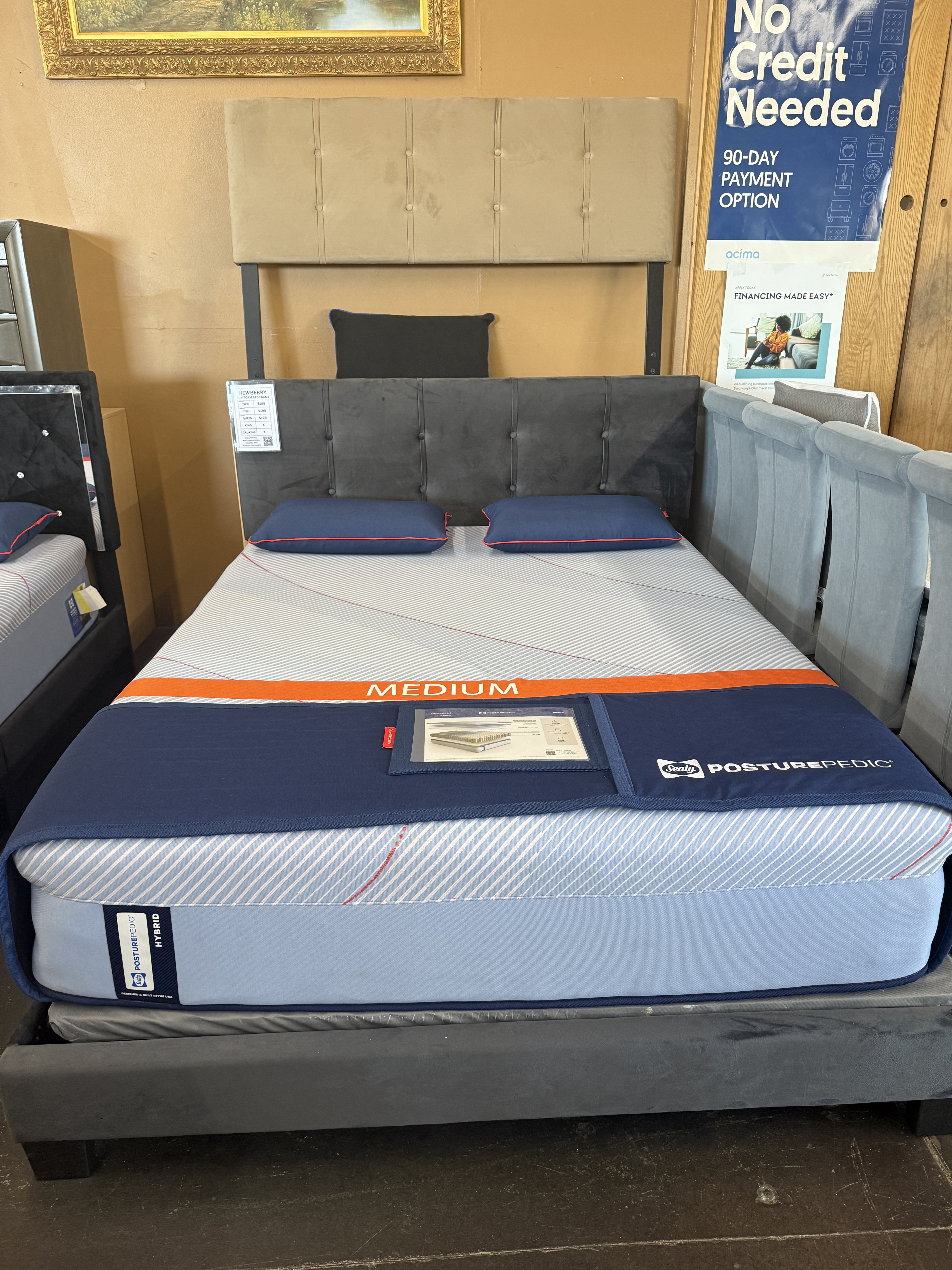 Queen Platform Bed Frame Gray Grey Brown