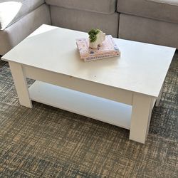 Used white coffee table