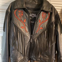 Women’s Biker Leather Jacket And Marching Purse