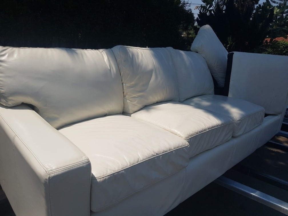 Beautiful Soft White Leather Couch