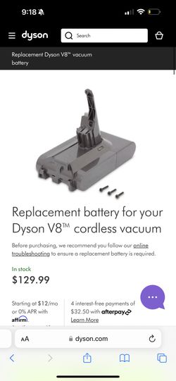 Replacement battery for your Dyson V8™ cordless vacuum