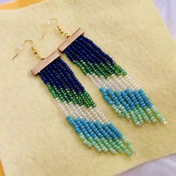 Women’s Handmade Fringe Beaded Earrings