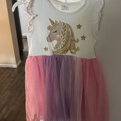 Pink and purple unicorn dresses