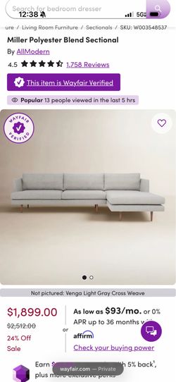 Mid Century Modern Sectional Couch