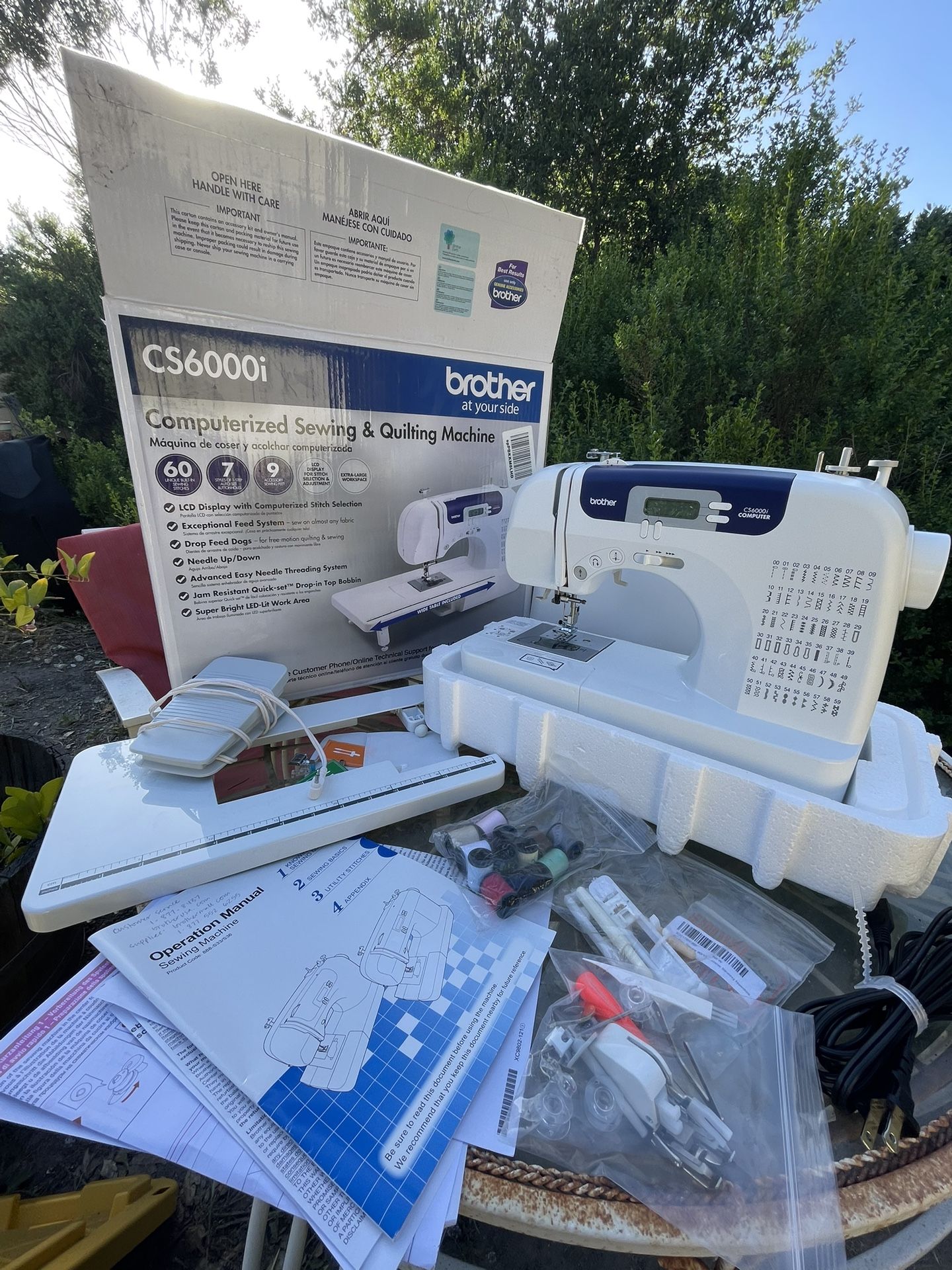 New Brother Sewing and Quilting Machine, CS6000i, 60 Built-in Stitches, LCD Display, Wide Table