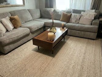Large Modern Ultra-Comfy Light Grey/Beige Sectional Sofa