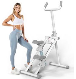 Foldable Stair Stepper 3 Adjustable Resistance Stair Climber with Handle Bar Cardio Exercise Machine for Home