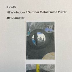 NEW 40” Metal Frame Indoor/outdoor Mirror 