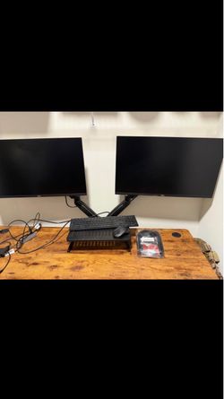 Dual Dell Monitors with Monitor Arm Mount