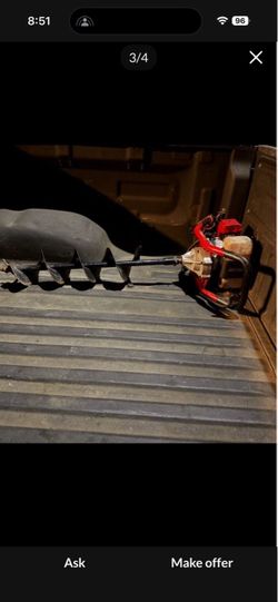 Gas-Powered Earth Auger with Drill Bit