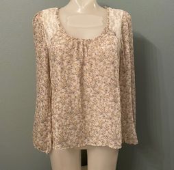 Mimi Chica Floral Lace Long Sleeve Top Size XS
