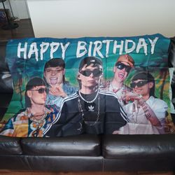 Peso Pluma Happy Birthday Decoration
Flag Background Banner 3x5 ft