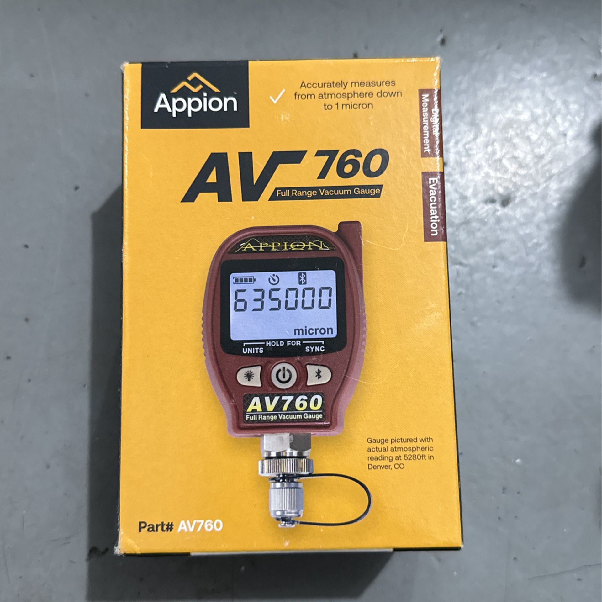 Appion AV 760 Digital Full Range Vacuum Gauge  