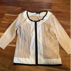 Women’s beige cardigan zip sweater