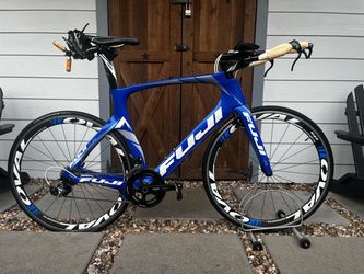 54cm Beautiful Full Carbon Fiber Fuji Norcom Straight 2.1 Triathlon Bike With Upgrades