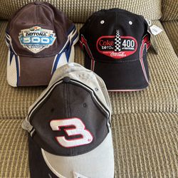 3 collectable Nascar hats