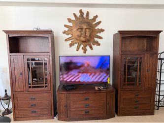 Solid wood entertainment center