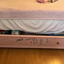 Pink and Grey Kids Beds with Bedside Tables and Mattresses