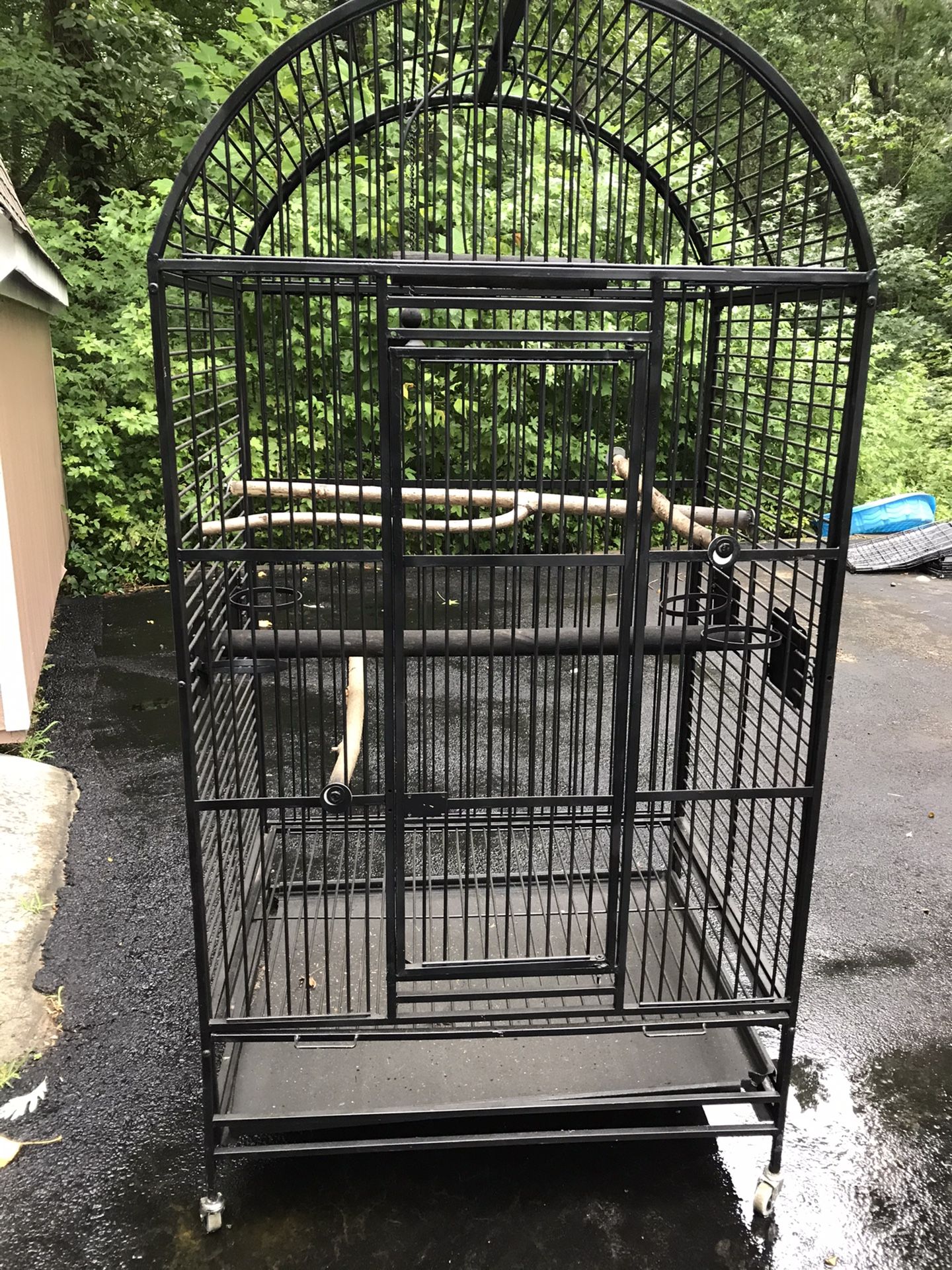 Large painted stainless steel bird cage