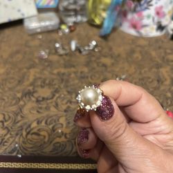 4 Rings For Sale, Size 7. Turquoise, Sapphire, Pearl, Green/Purple $15 EACH Or $50 For All 4 Rings