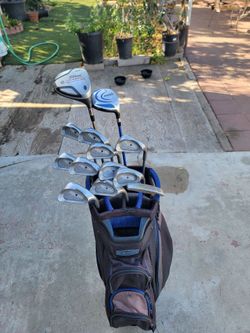 Titleist & Ping Golf Club Set Right Handed W/Datrek Cart Bag