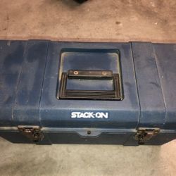 Stack-On Tool Box With New Screw Driver Set And a 3/8” Ratchet $30