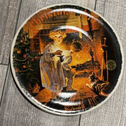Norman Rockwell Christmas Plate 1979  “Somebody’s Up There”