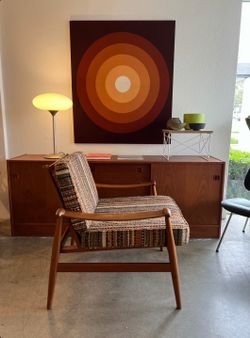 Vintage 1960s Mid Century Original Fabric Heavy Foam Cushions 2 Piece Set