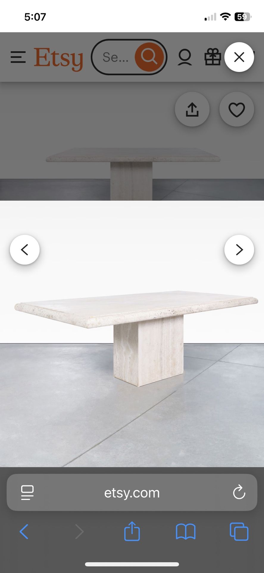 Travertine Dining Table