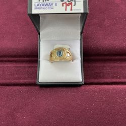 14K Gold Birthstone Ring Size 9 : 6.8 grams