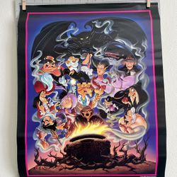 Vintage 1990s Disney VILLAINS Poster (18”x24”)