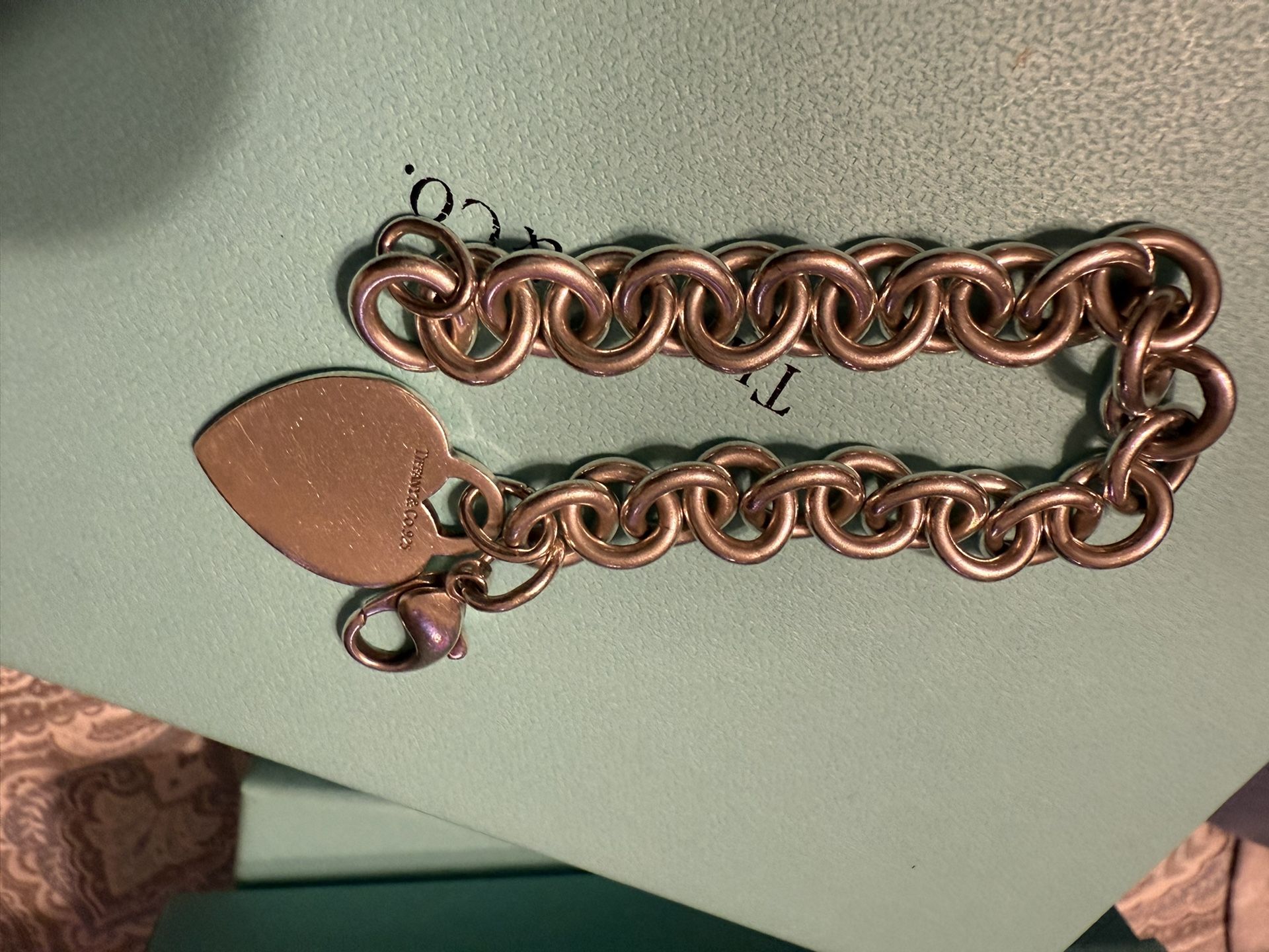 Tiffany & Co Heart Tag Plain Bracelet Silver