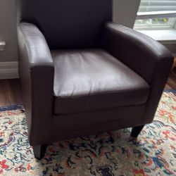 Small Brown Leather Arm Chair 