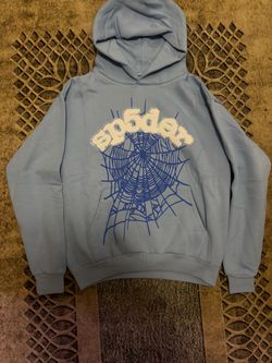Sp5der Web Hoodie Light Blue