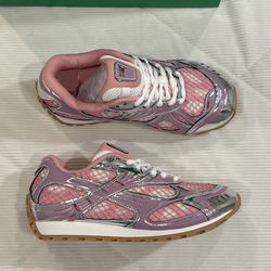 Pink and silver designer trainers