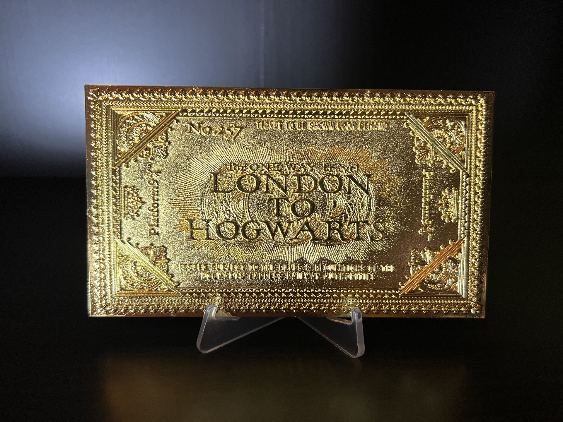 Harry Potter Hogwarts Express 24K Gold Platted Ticket