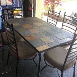 Dining table and chairs and coffee table