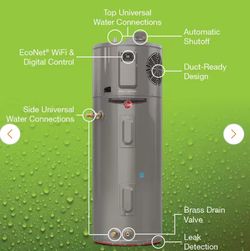 ProTerra 50 Gal. Smart High Efficiency Hybrid Heat Pump Water Heater w/ Leak Detection & Auto Shutoff