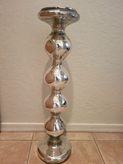Silver Candle Holder 24" Tall