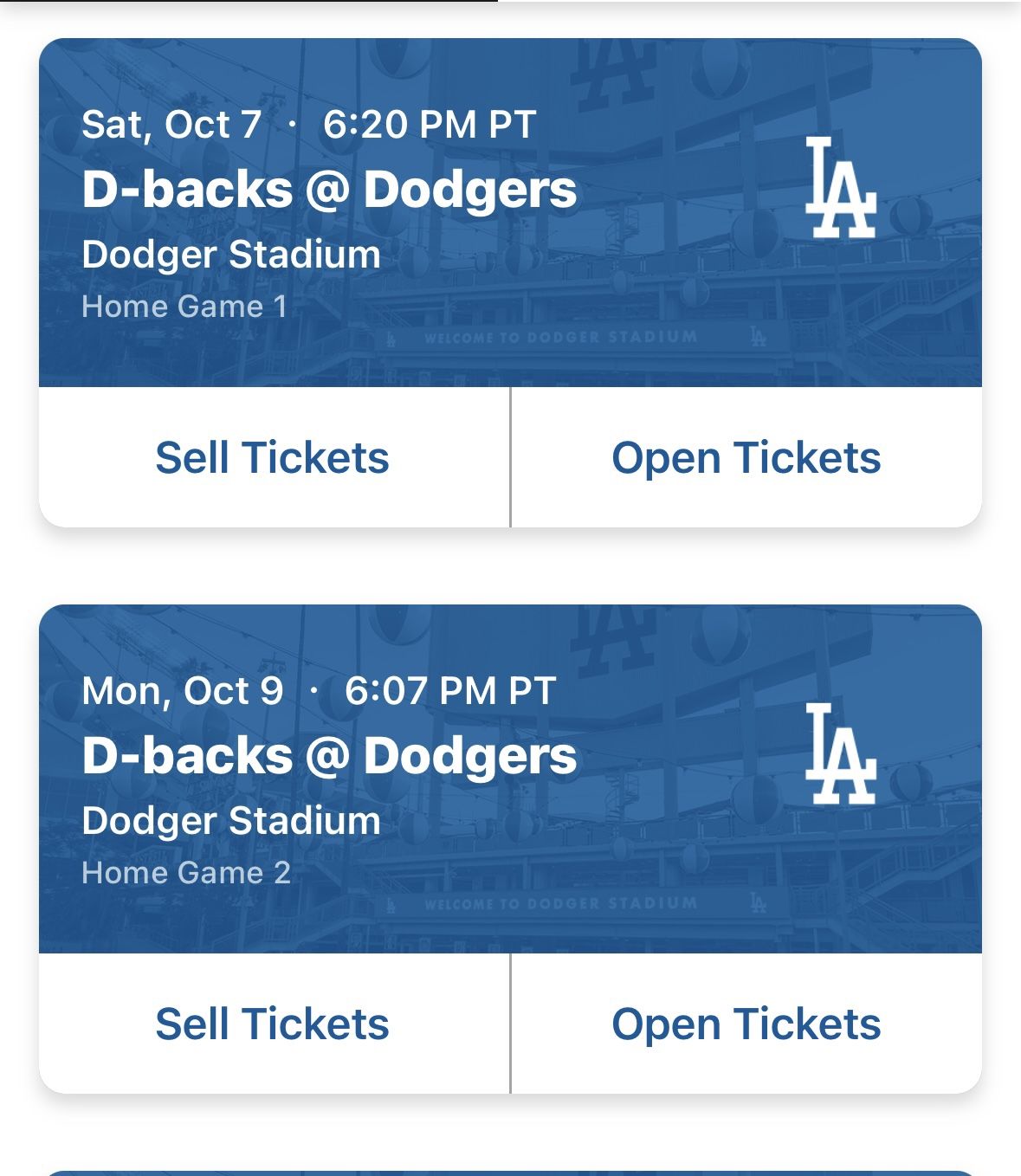 Dodger Tickets Game 1 for Sale in Huntington Park, CA OfferUp