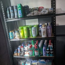 Shampoos, conditioners, shaving cream, toothpaste etc