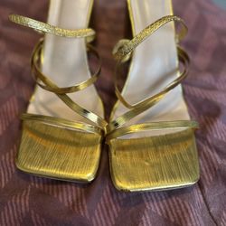 All Gold Strapped Heels