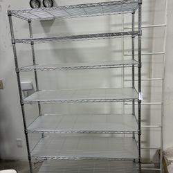 Newly Assembled Chrome NSF 7 Tier Metal Shelf Wire Shelving Unit Adjustable Storage Shelf 