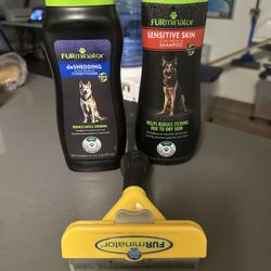 Furminator Dog Grooming Brush W/ Shampoo & Conditioner