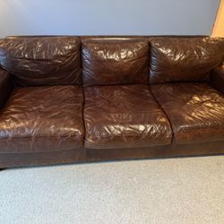 Restoration Hardware Leather Couch 
